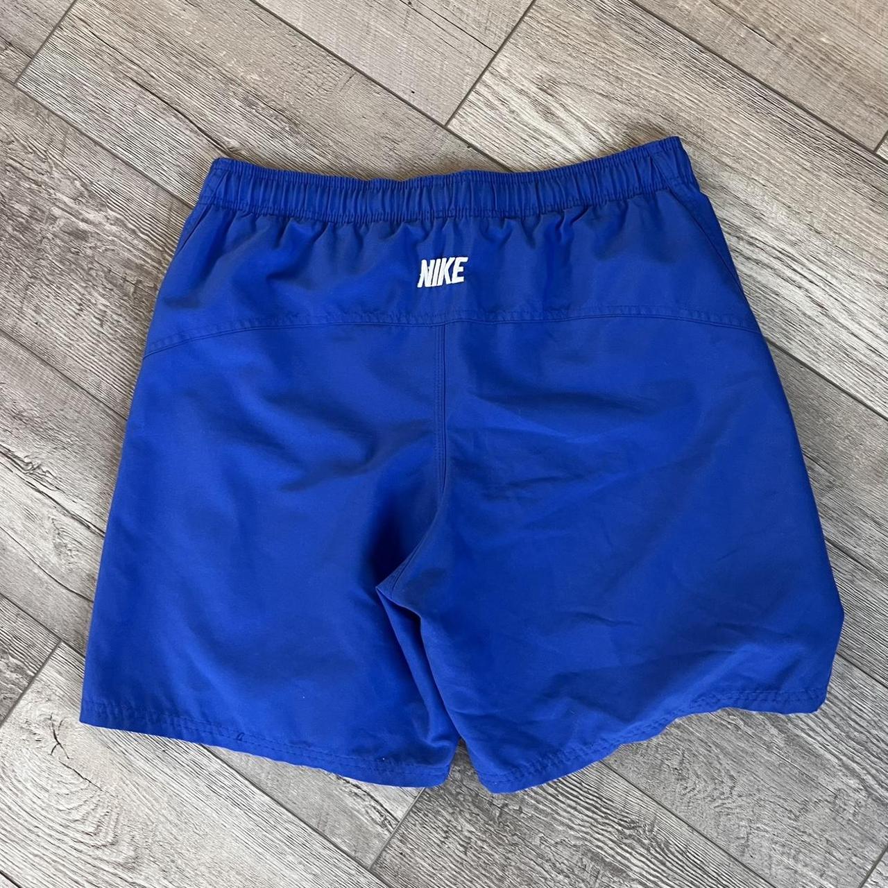 Vintage 90s Nike Silver Tag Blue Embroidered Shorts