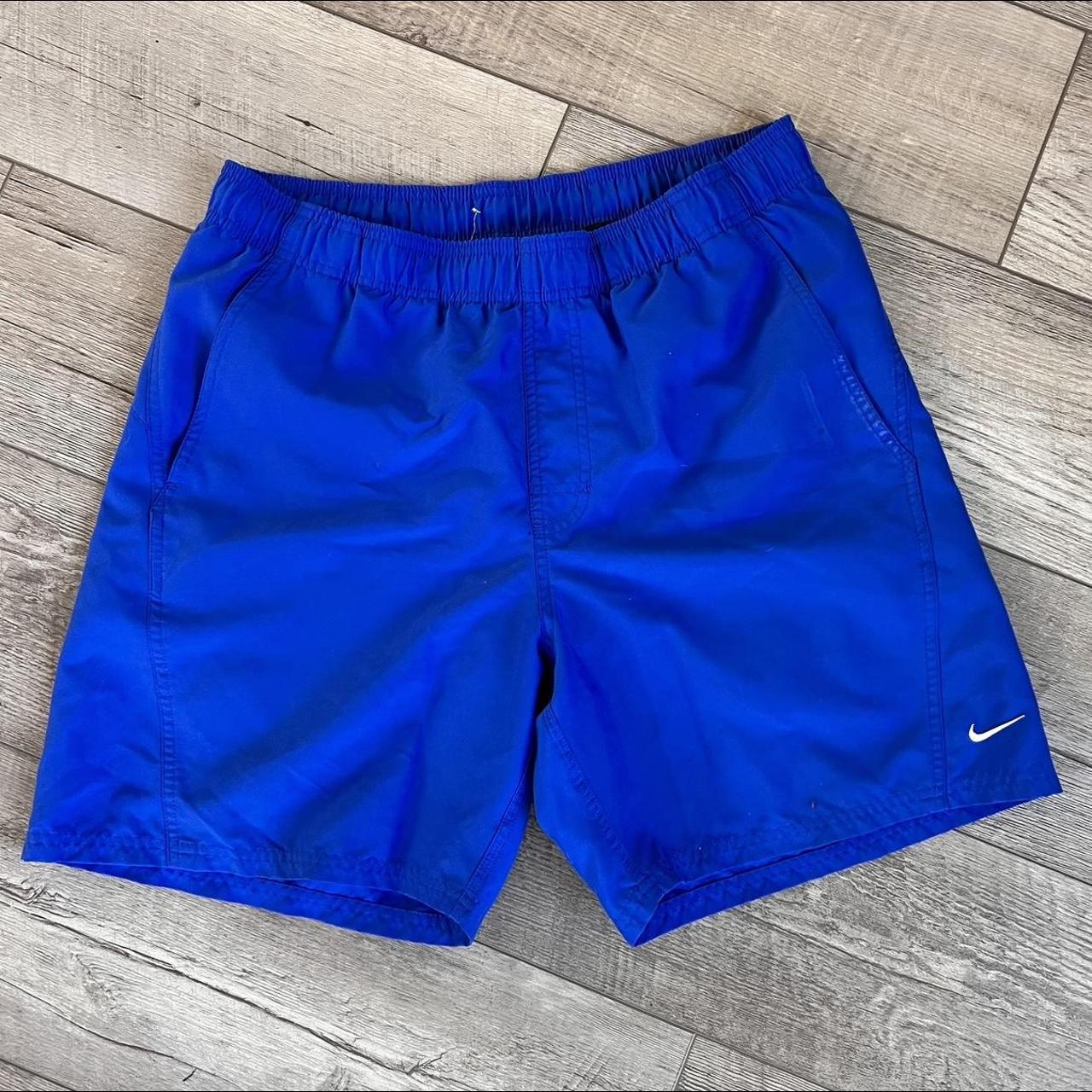 Vintage 90s Nike Silver Tag Blue Embroidered Shorts
