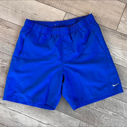 Vintage 90s Nike Silver Tag Blue Embroidered Shorts