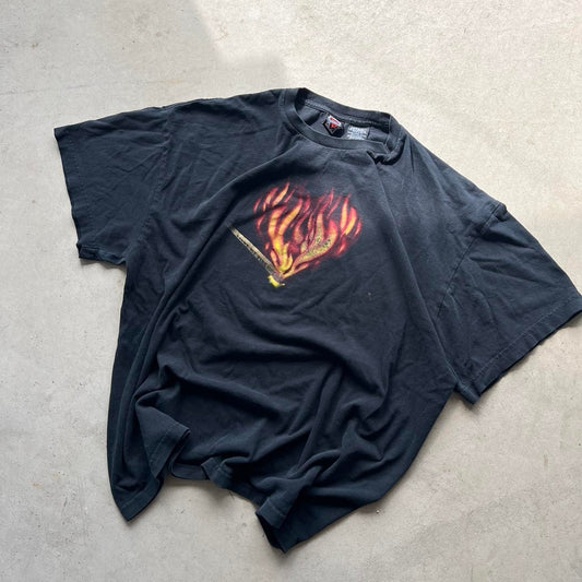 Vintage Y2K fire T-shirt